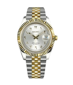 Seiko Mod Datejust Twotone Arabic Silver