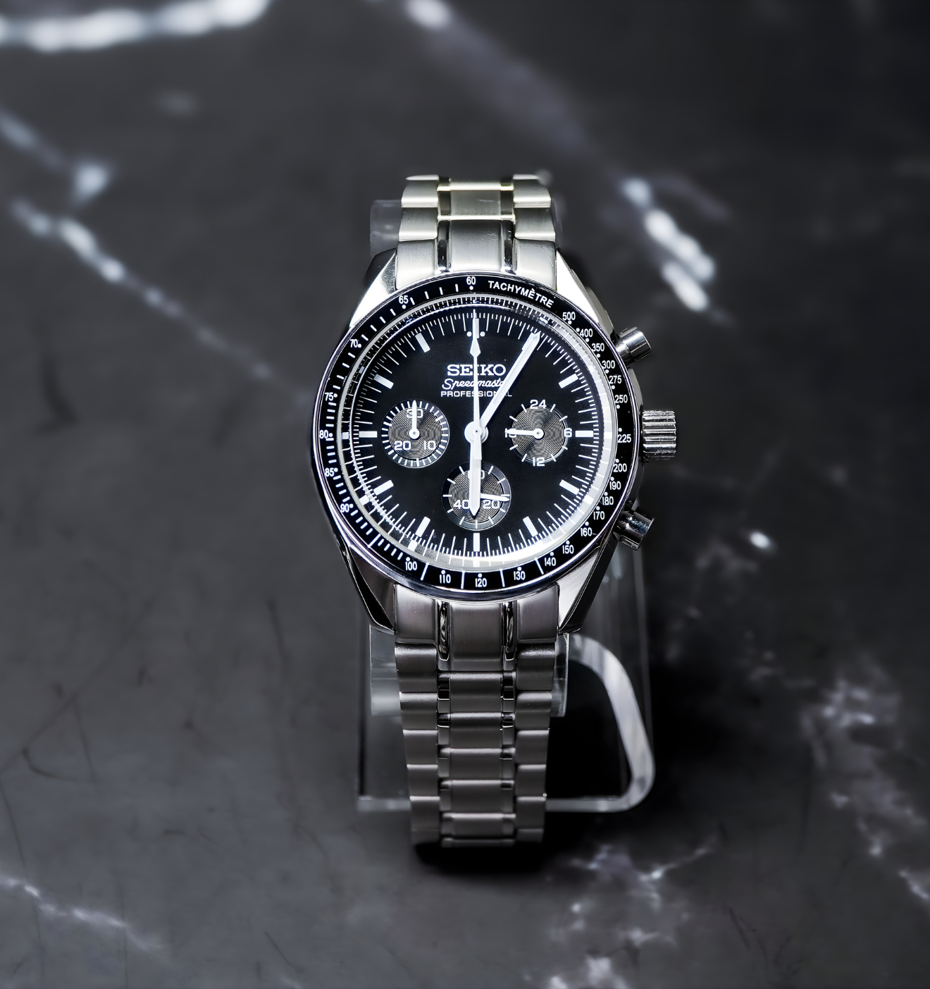 Seiko Mod Speedmaster Black
