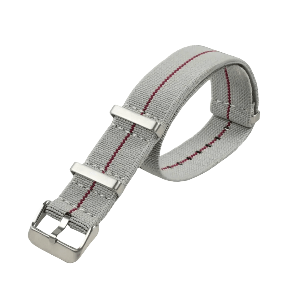Light Grey & Red Nylon Strap - Watches By Cody