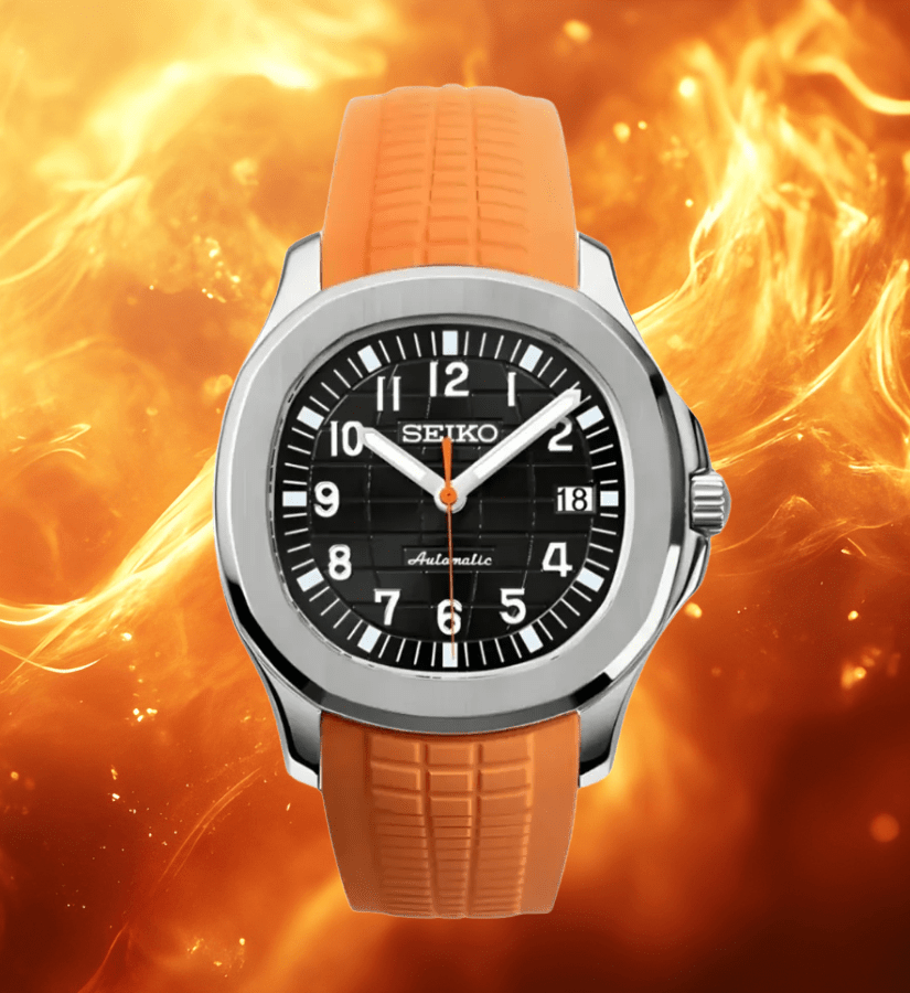 Seiko Mod Aquanaut Orange Black - Watches By Cody