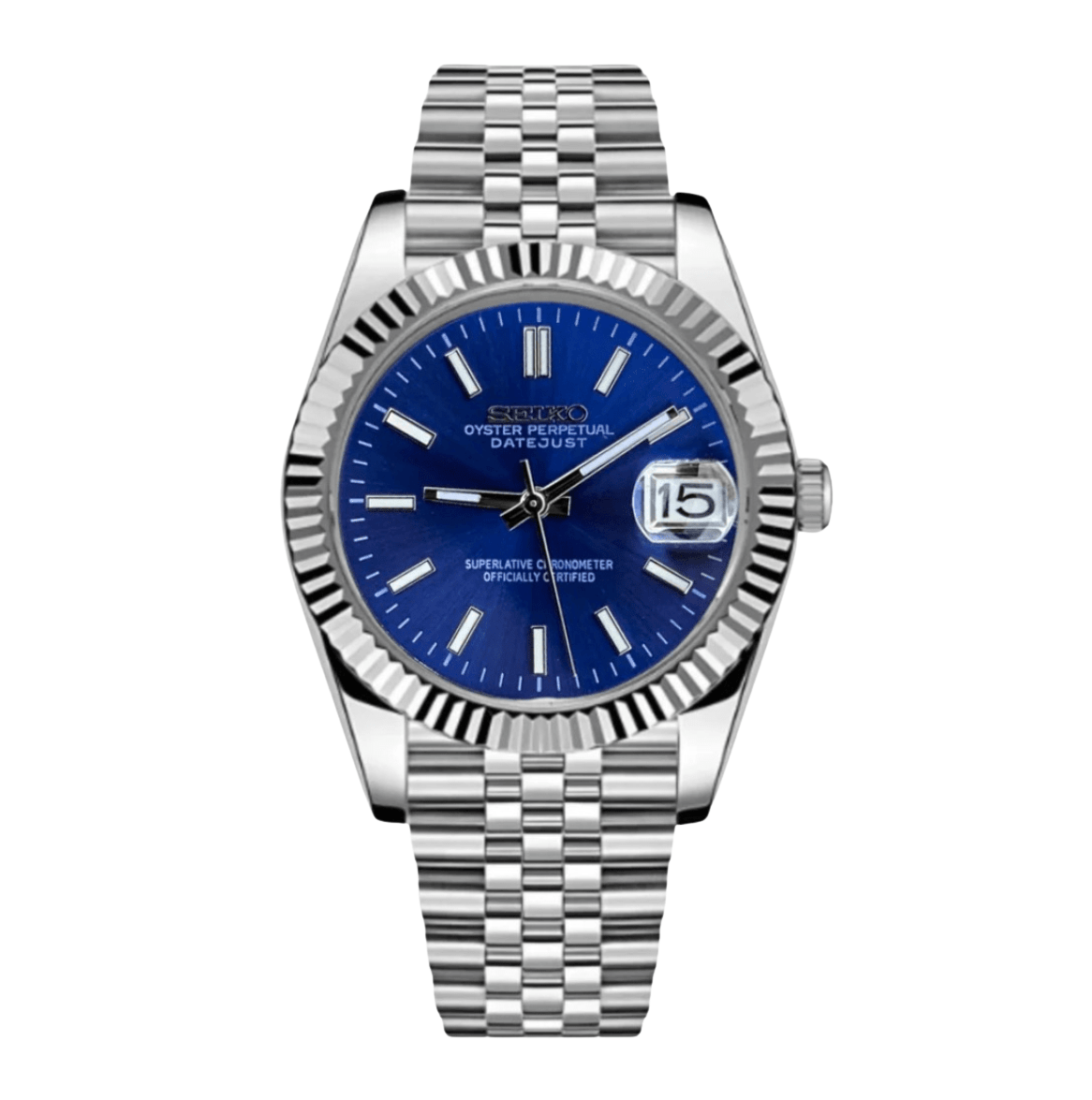 Seiko Mod Datejust Blue - Watches By Cody