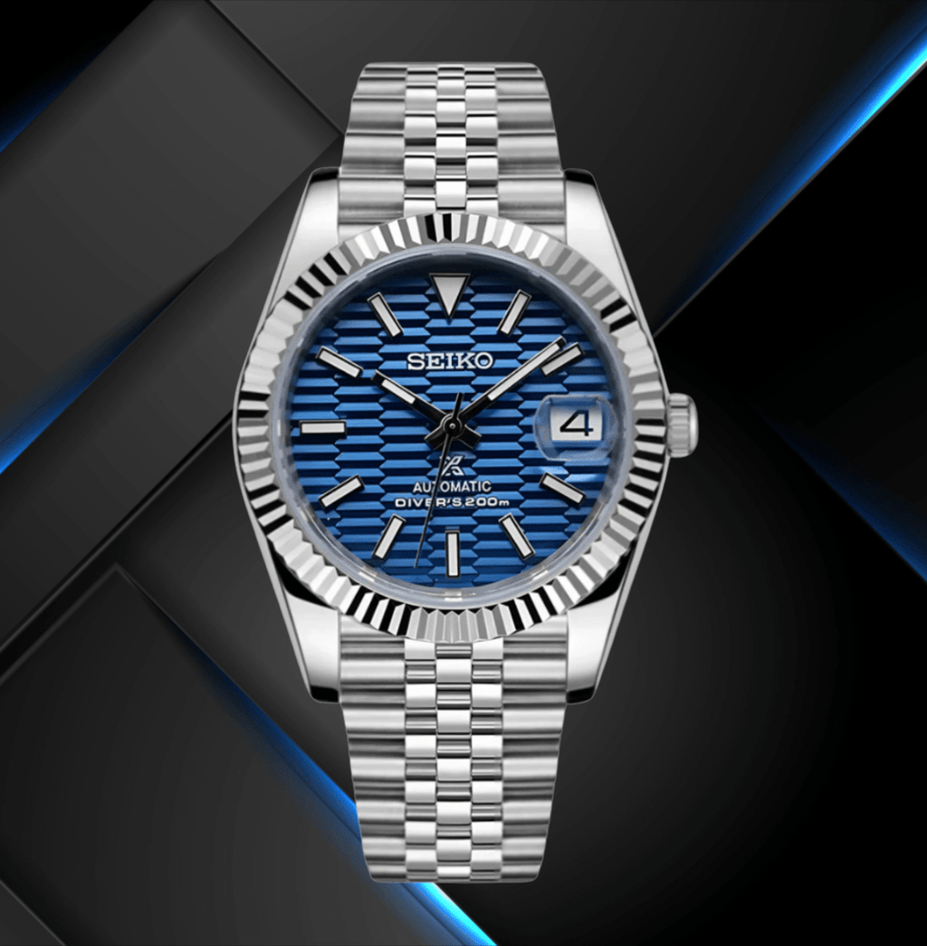 Seiko Mod Datejust Blue Motif - Watches By Cody