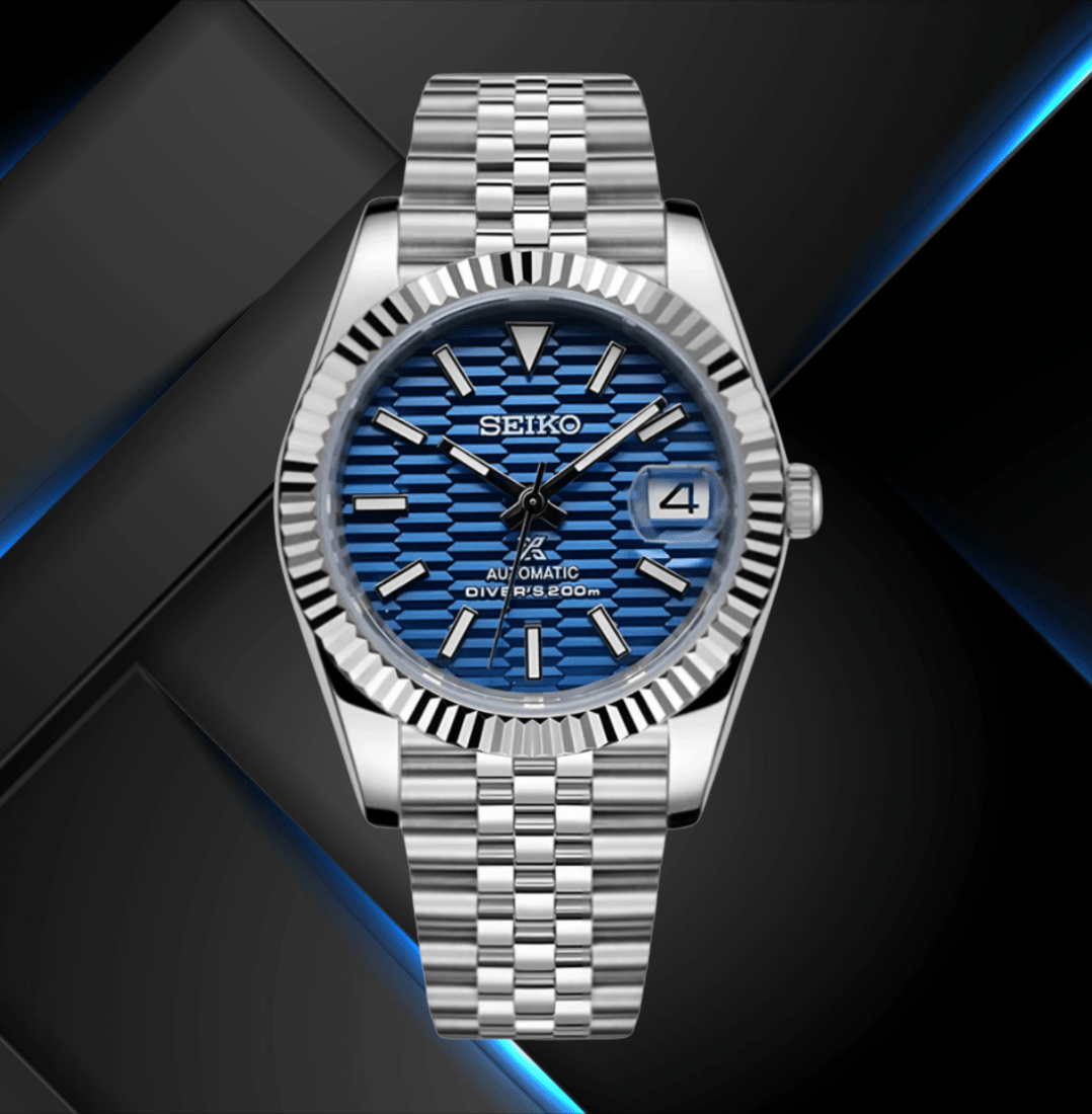 Seiko Mod Datejust Blue Motif - Watches By Cody