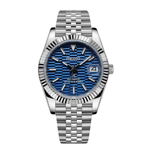 Seiko Mod Datejust Blue Motif - Watches By Cody