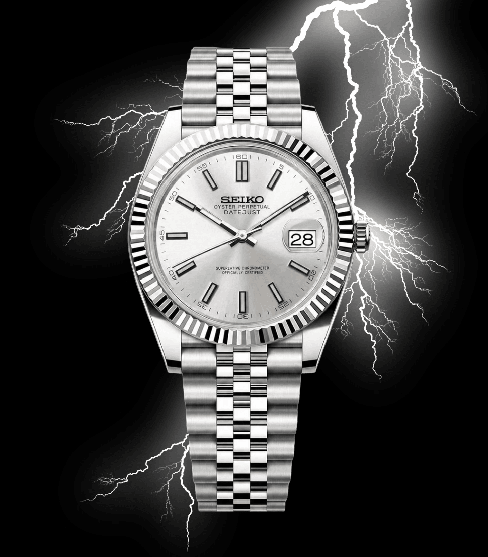 Seiko Mod Datejust Classic Silver - Watches By Cody