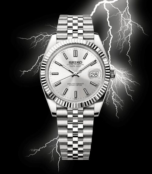 Seiko Mod Datejust Classic Silver - Watches By Cody