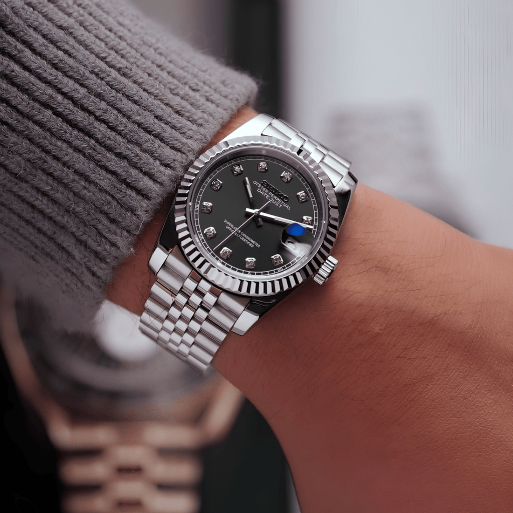 Seiko Mod Datejust Gem Black - Watches By Cody