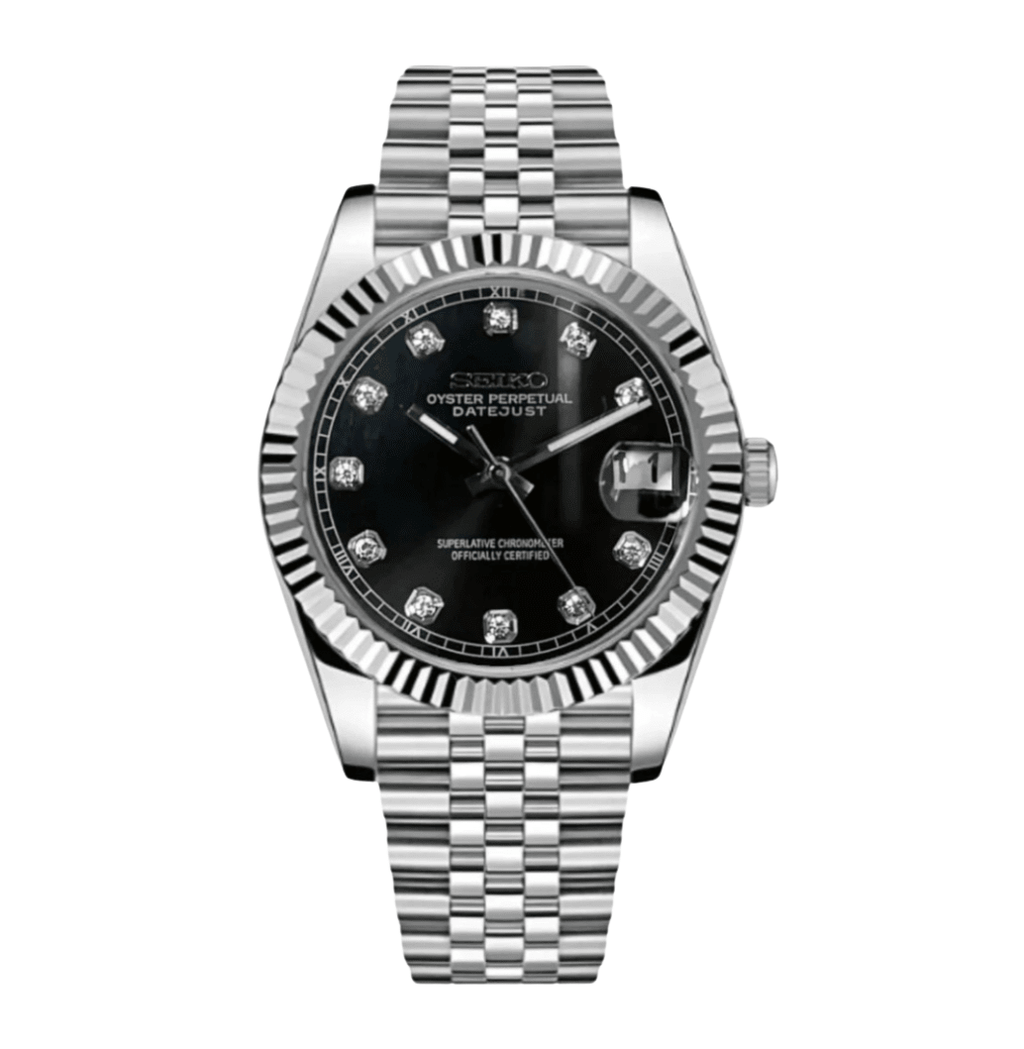 Seiko Mod Datejust Gem Black - Watches By Cody