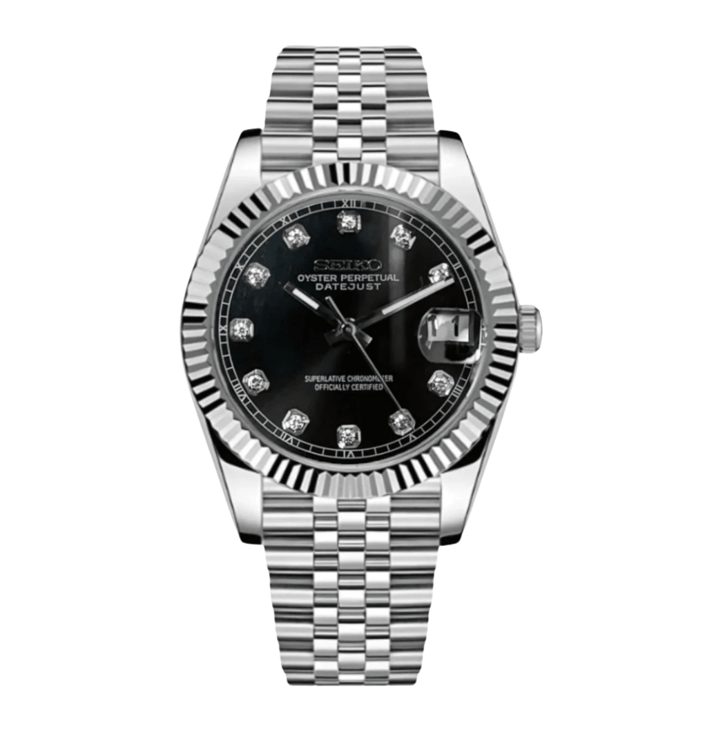 Seiko Mod Datejust Gem Black - Watches By Cody
