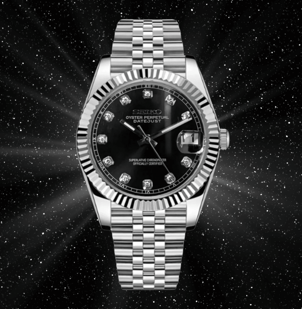 Seiko Mod Datejust Gem Black - Watches By Cody
