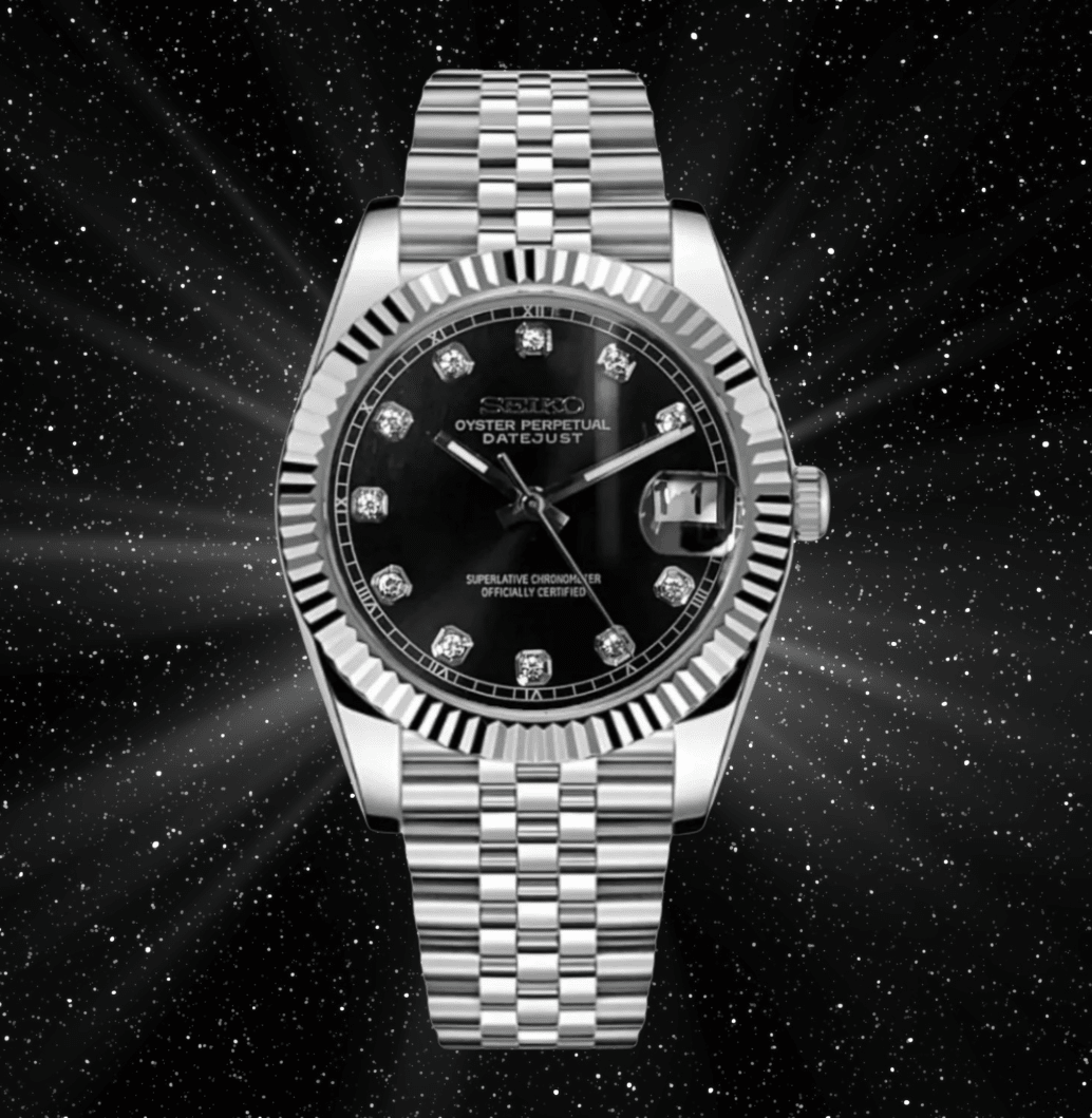 Seiko Mod Datejust Gem Black - Watches By Cody