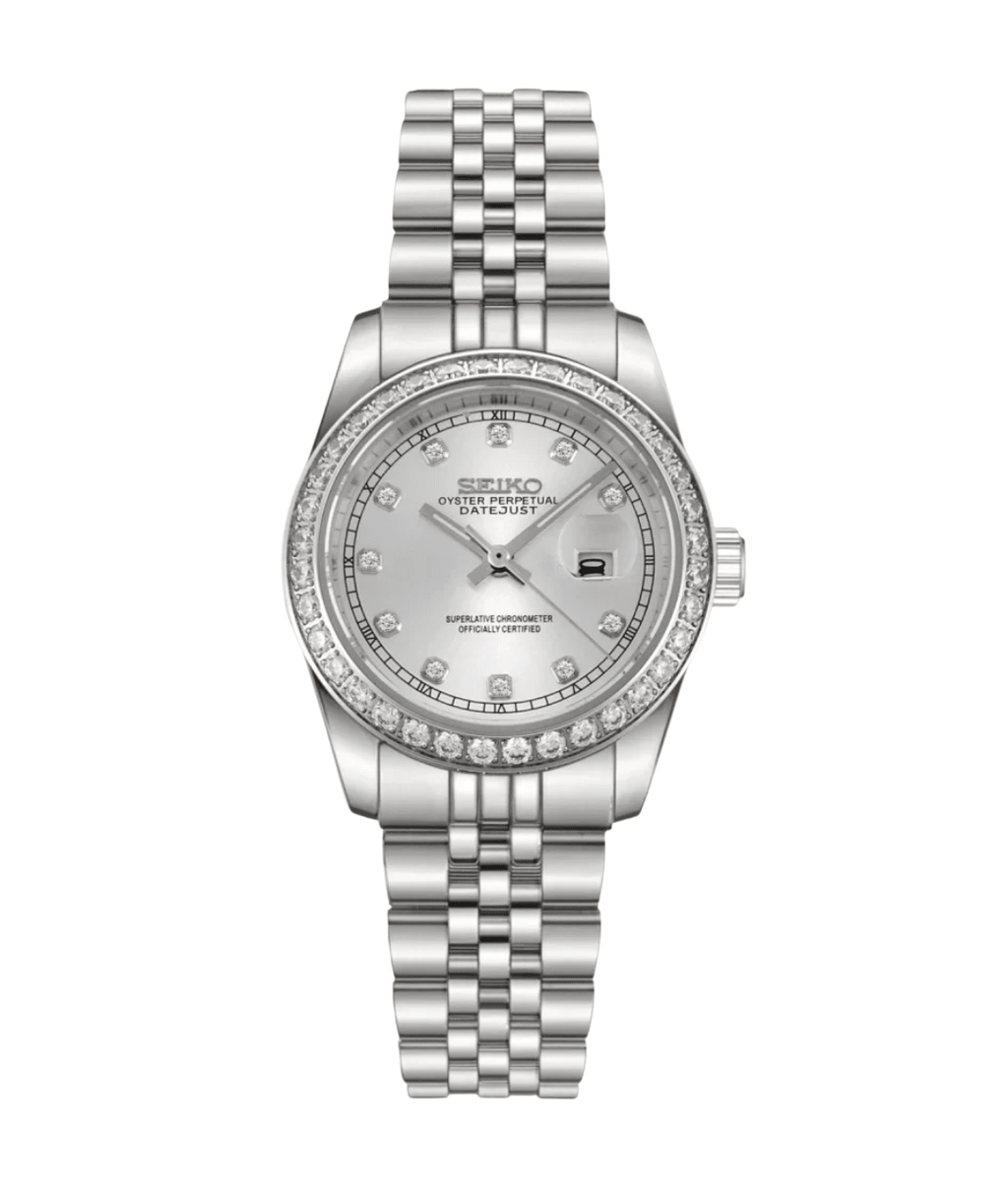 Seiko Mod Datejust Lady Gem Silver - Watches By Cody