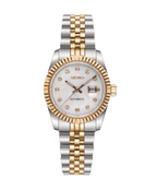 Seiko Mod Datejust Lady Twotone Gem White - Watches By Cody