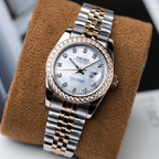 Seiko Mod Datejust Lady Twotone Gem White - Watches By Cody