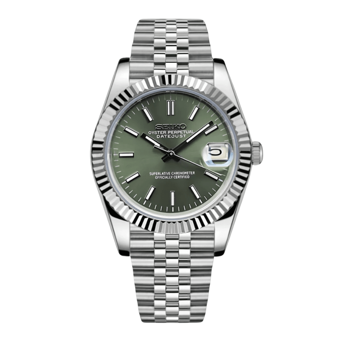 Seiko Mod Datejust Olive - Watches By Cody