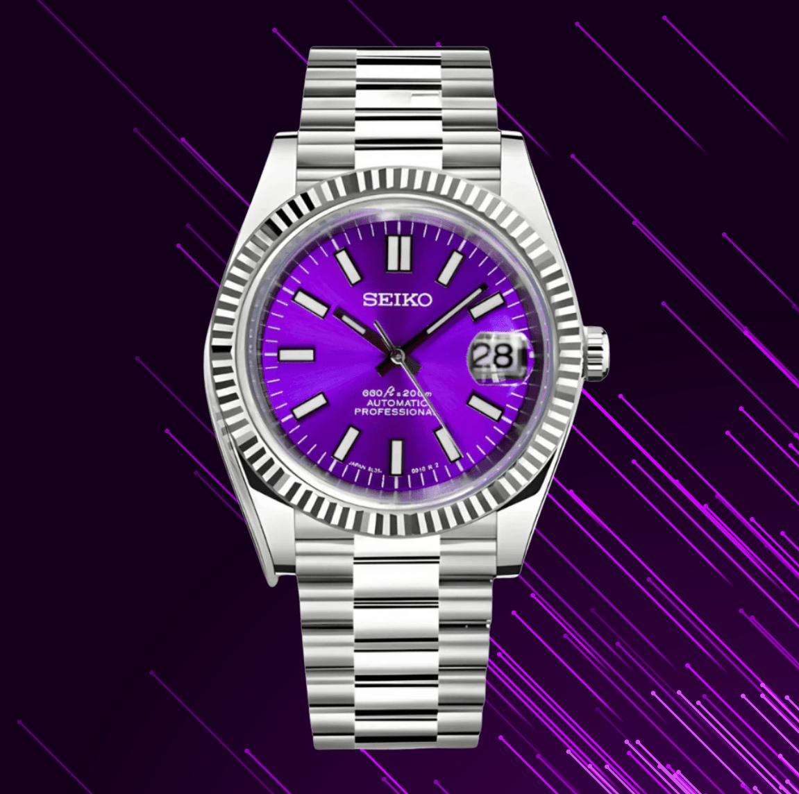 Seiko Mod Datejust Purple - Watches By Cody