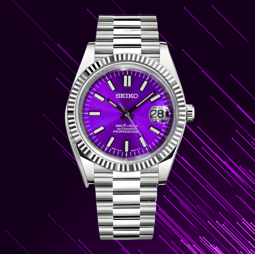 Seiko Mod Datejust Purple - Watches By Cody