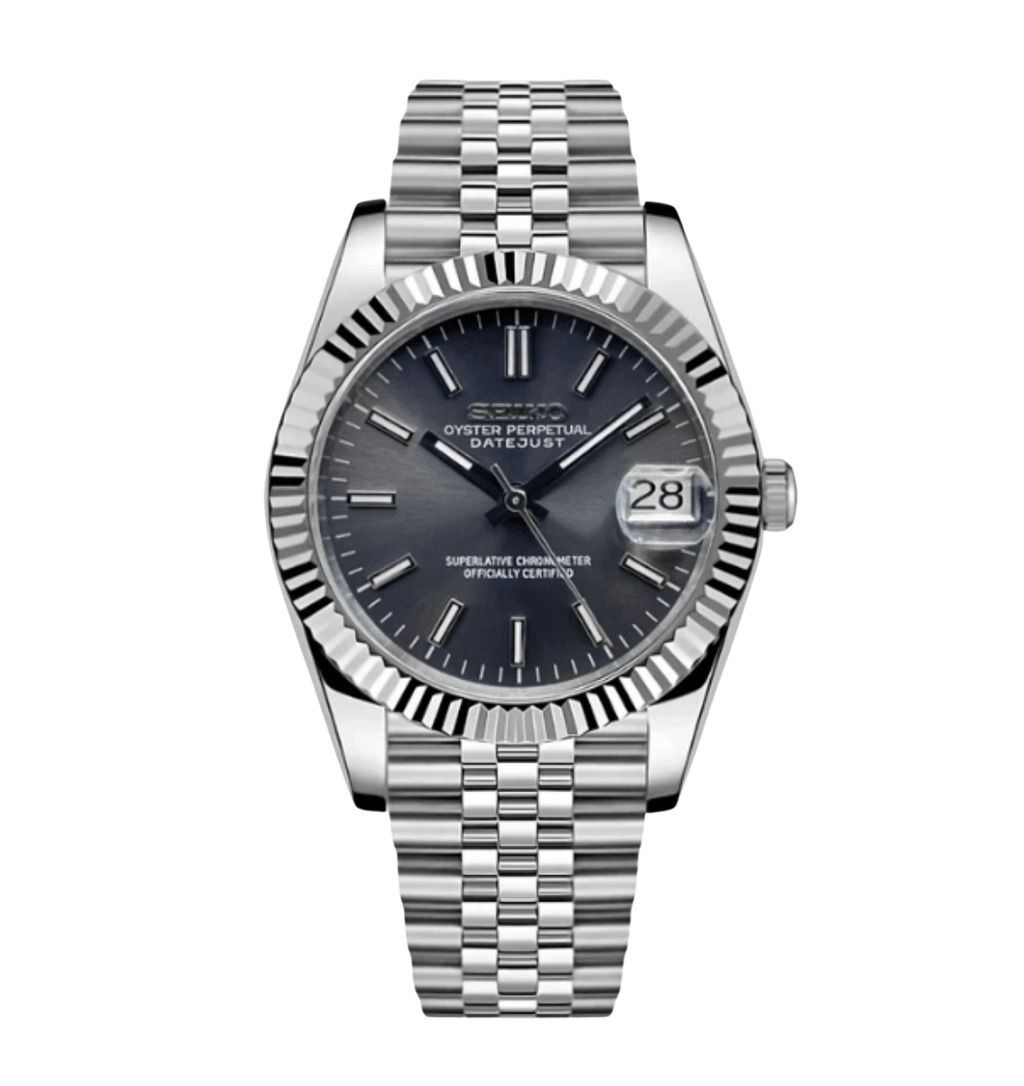 Seiko Mod Datejust "Rhodium" - Watches By Cody