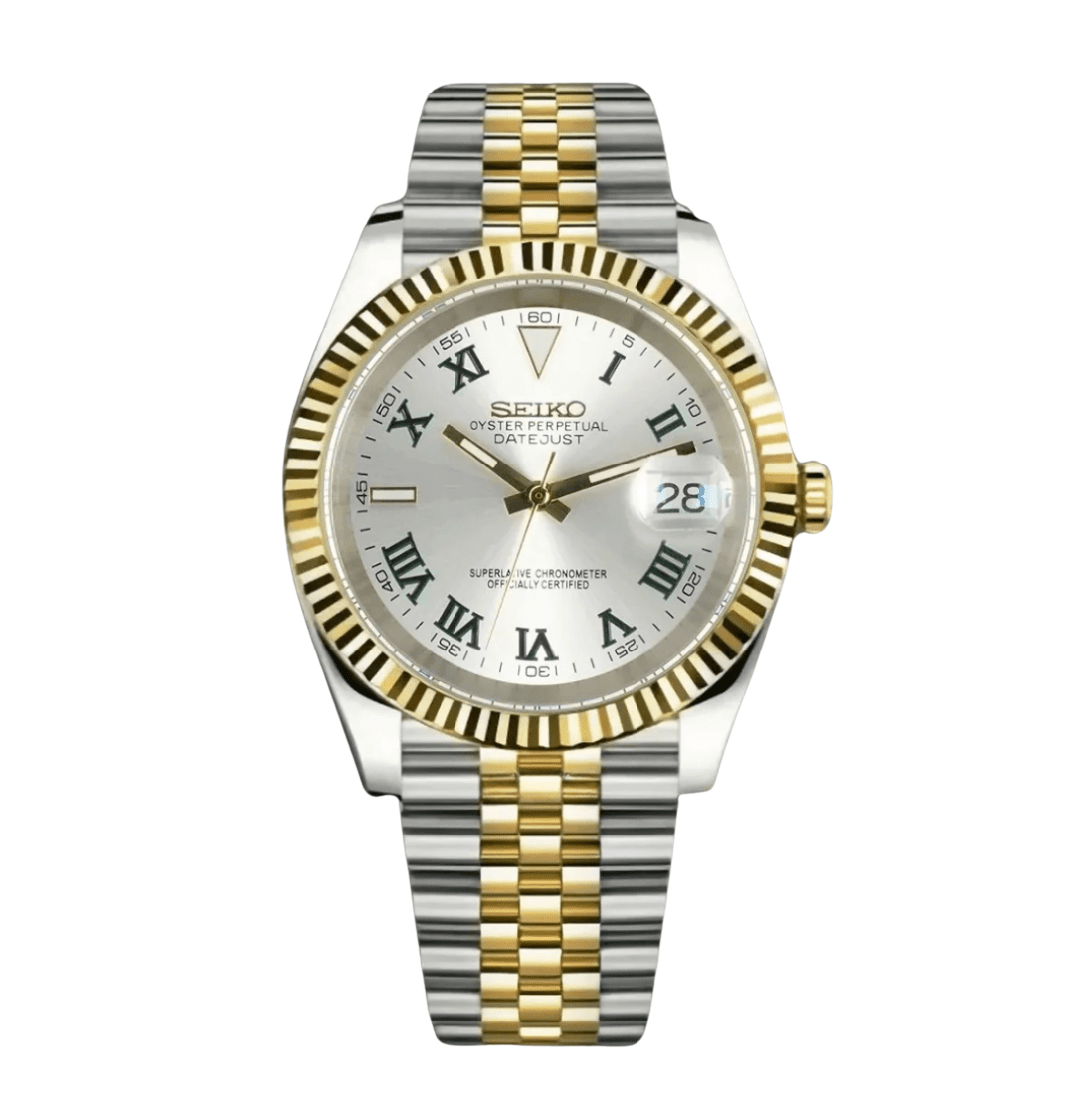 Seiko Mod Datejust Two - Tone Wimbledon - Watches By Cody