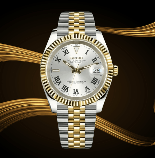 Seiko Mod Datejust Two - Tone Wimbledon - Watches By Cody