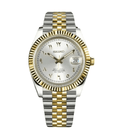 Seiko Mod Datejust Twotone Arabic Silver - Watches By Cody