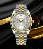 Seiko Mod Datejust Twotone Arabic Silver - Watches By Cody