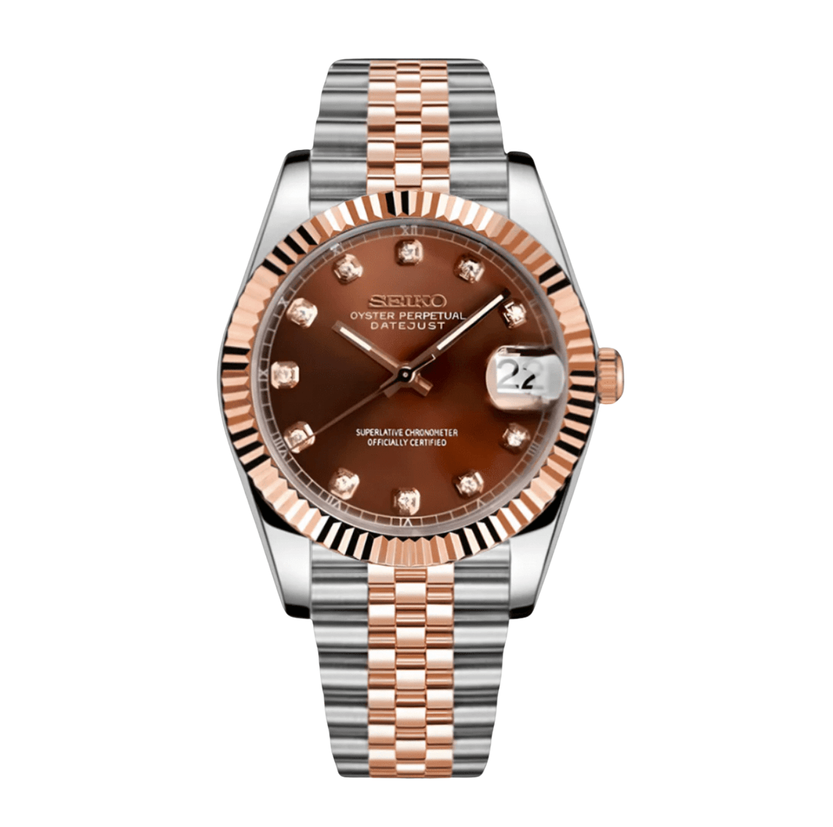 Seiko Mod Datejust Twotone Gem - Watches By Cody
