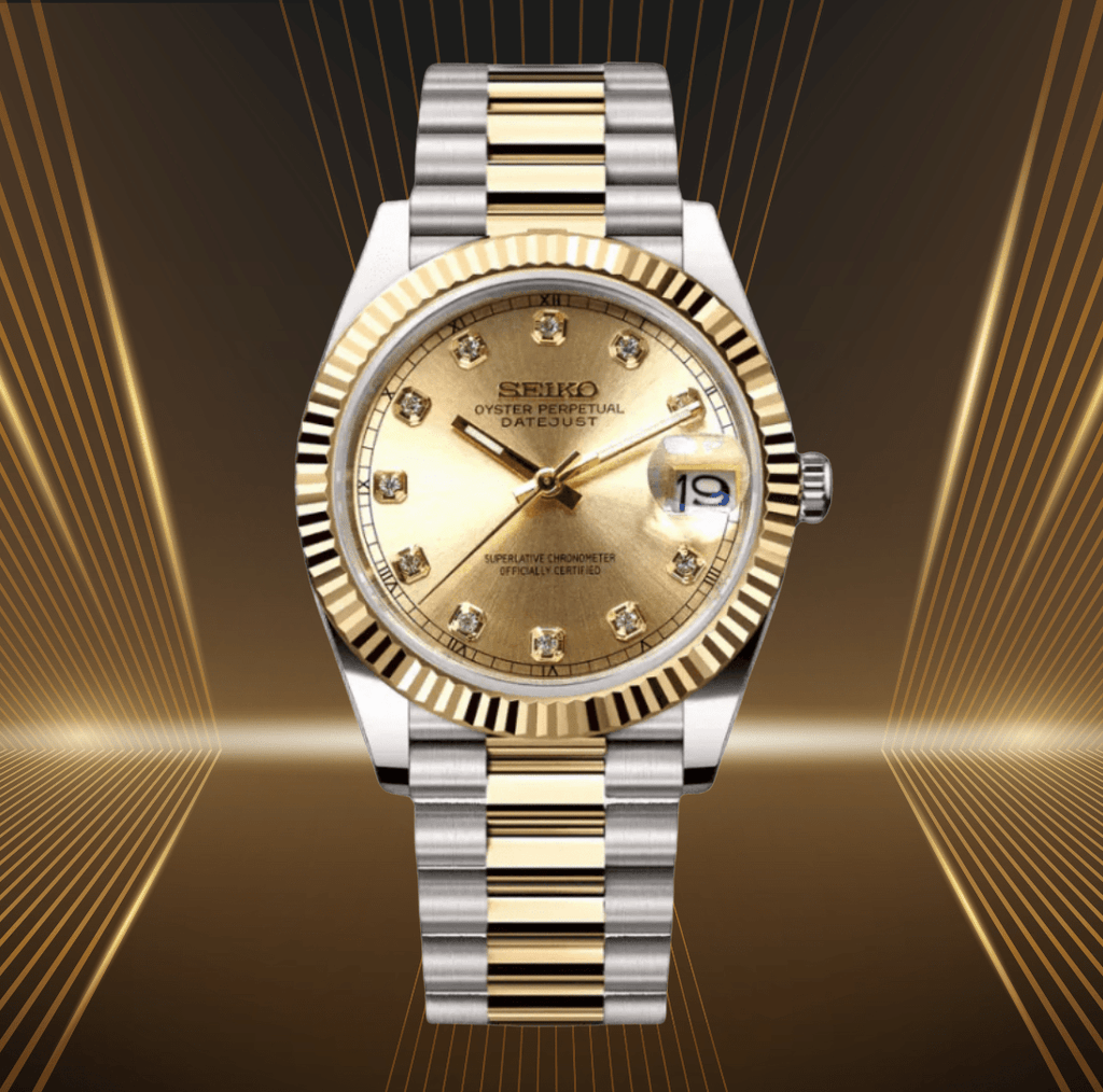 Seiko Mod Datejust Twotone Gold Gem - Watches By Cody
