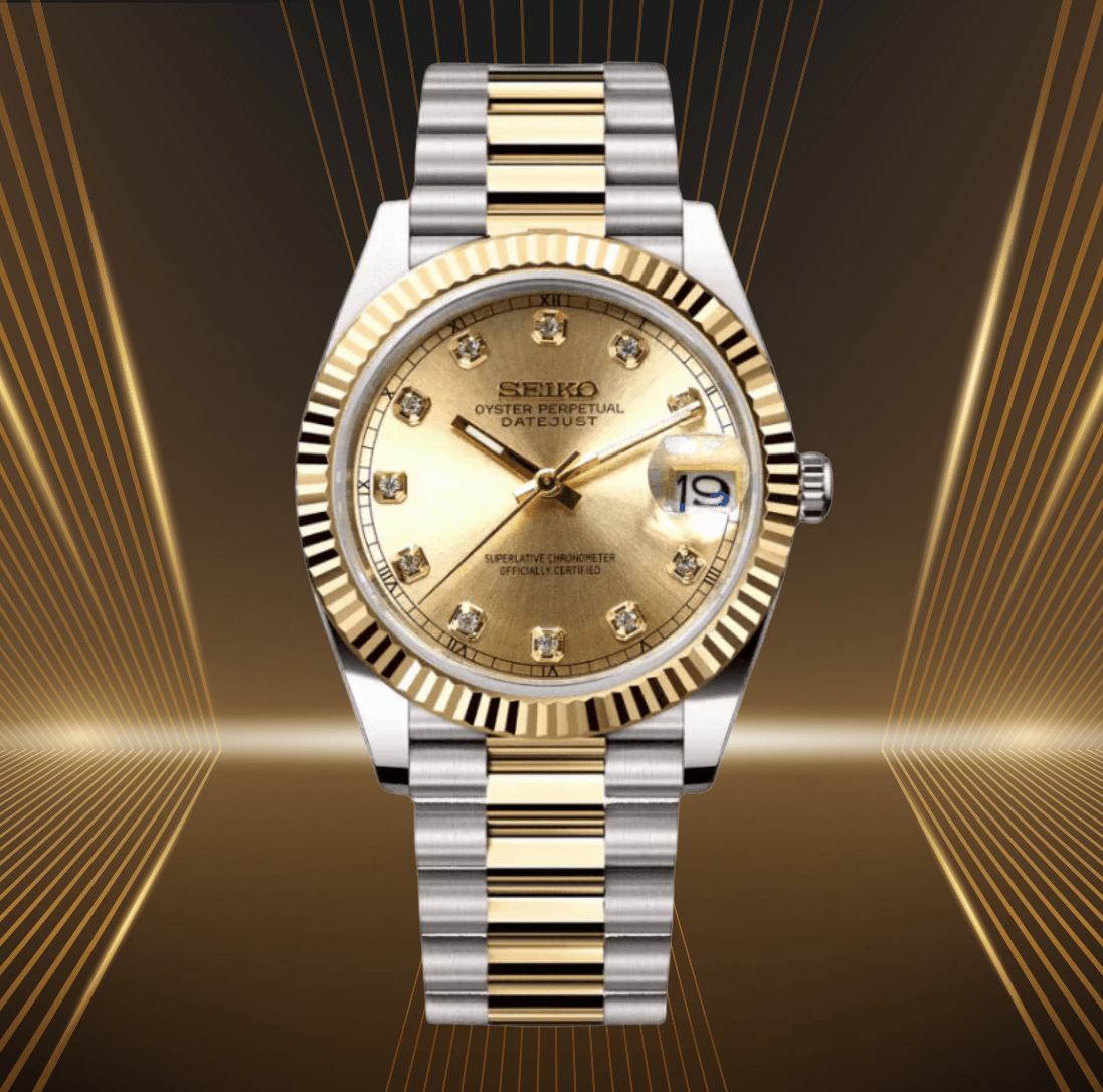 Seiko Mod Datejust Twotone Gold Gem - Watches By Cody