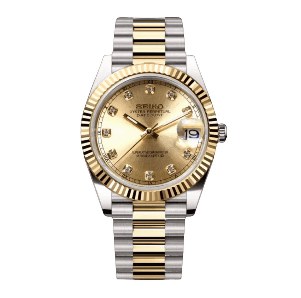 Seiko Mod Datejust Twotone Gold Gem - Watches By Cody
