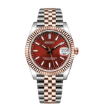 Seiko Mod Datejust Twotone Red - Watches By Cody