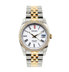 Seiko Mod Datejust Twotone White Presage Diamond - Watches By Cody