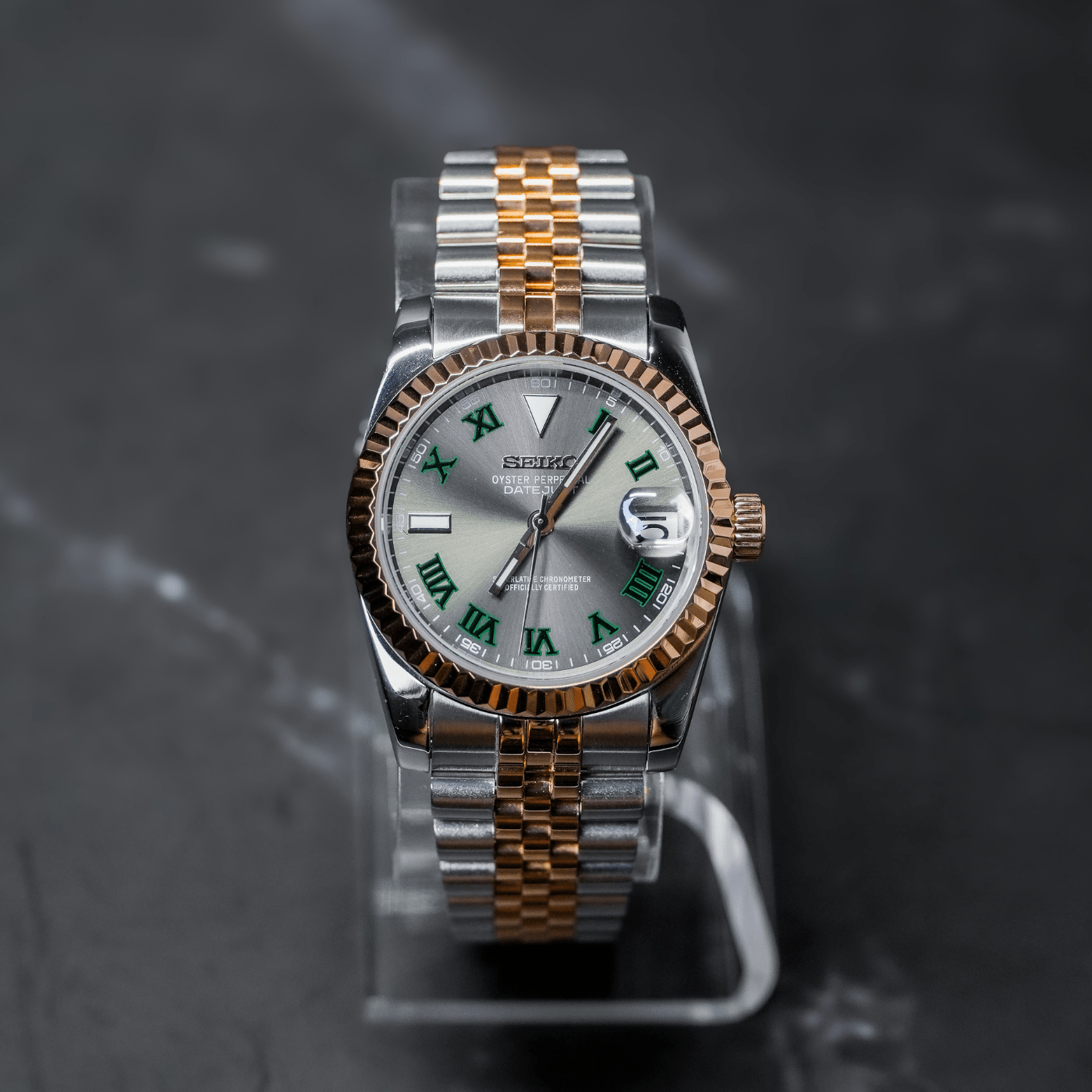 Seiko Mod Datejust Twotone Wimbledon - Watches By Cody