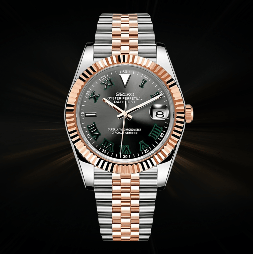 Seiko Mod Datejust Twotone Wimbledon - Watches By Cody