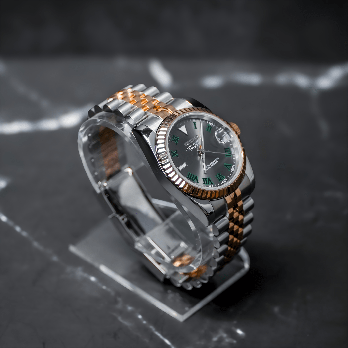 Seiko Mod Datejust Twotone Wimbledon - Watches By Cody