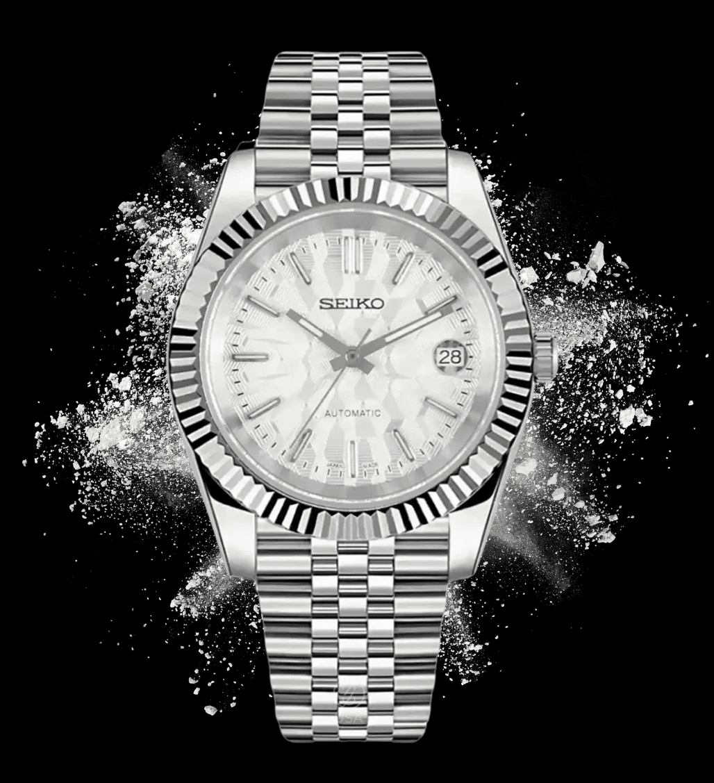 Seiko Mod Datejust White Mosaic - Watches By Cody
