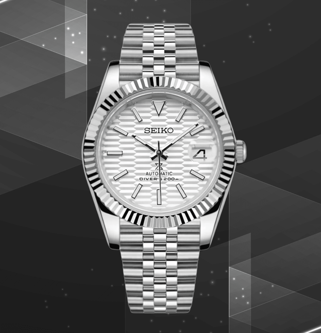 Seiko Mod Datejust White Motif - Watches By Cody