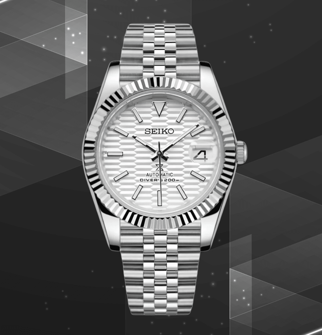 Seiko Mod Datejust White Motif - Watches By Cody