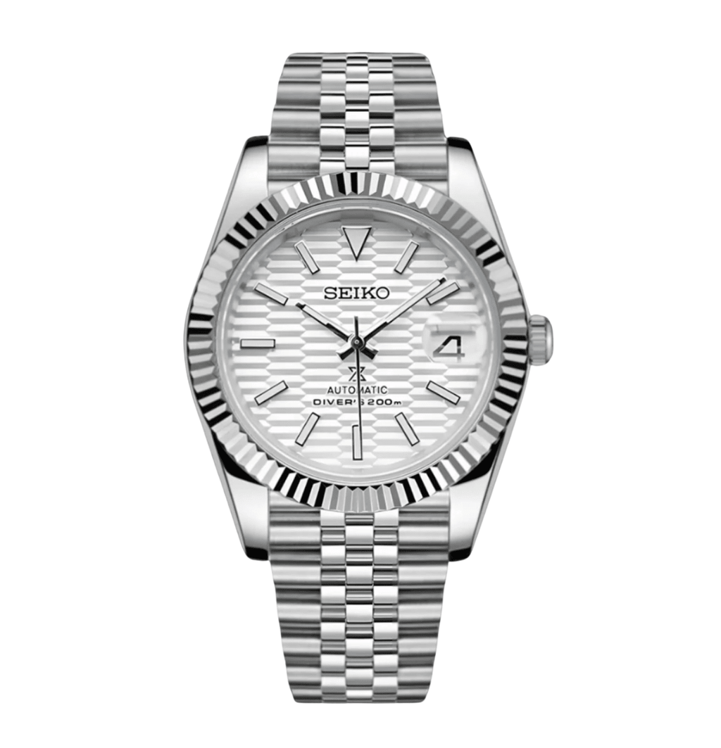 Seiko Mod Datejust White Motif - Watches By Cody