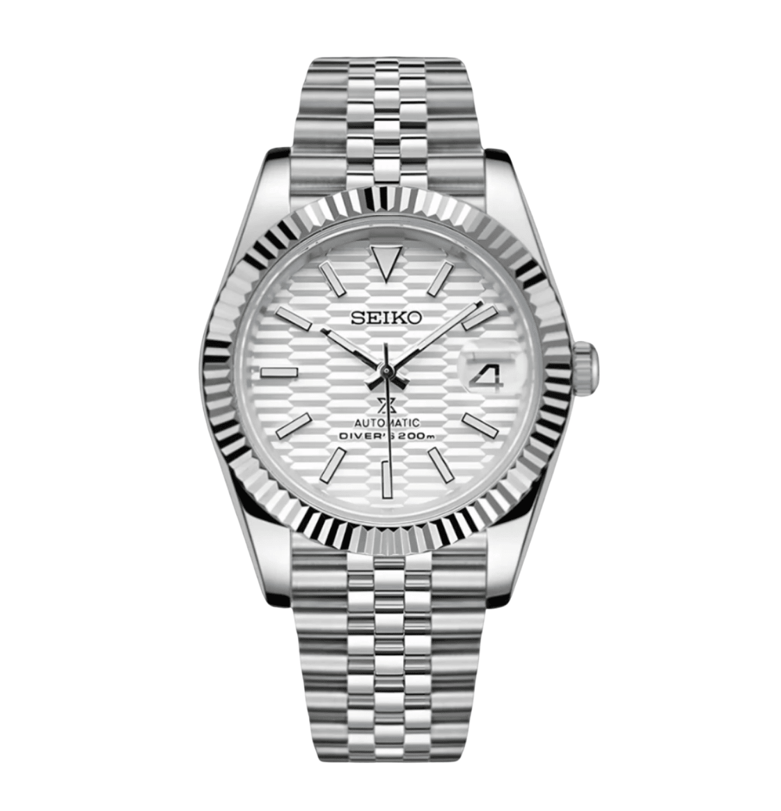 Seiko Mod Datejust White Motif - Watches By Cody