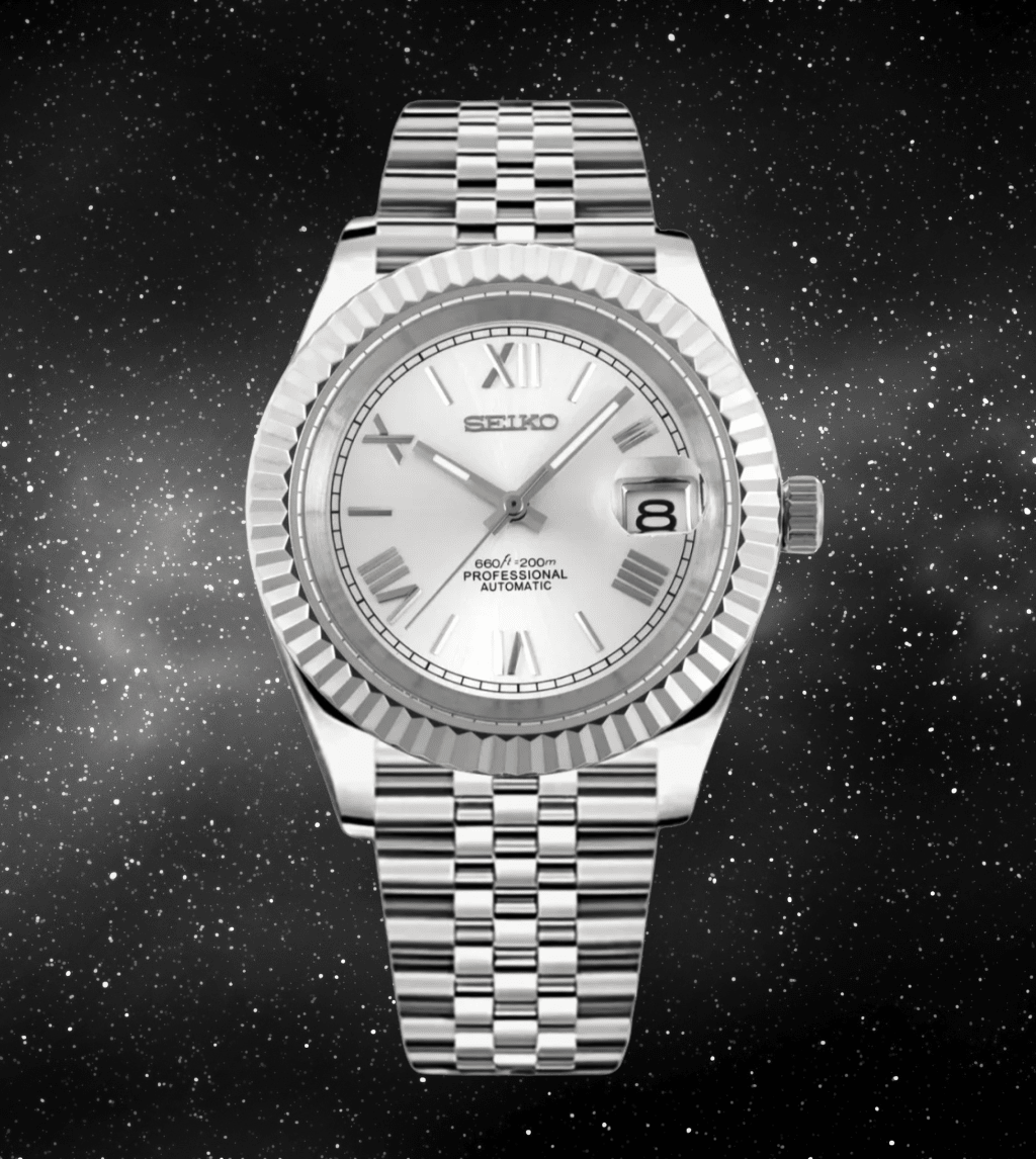 Seiko Mod Datejust White Roman - Watches By Cody
