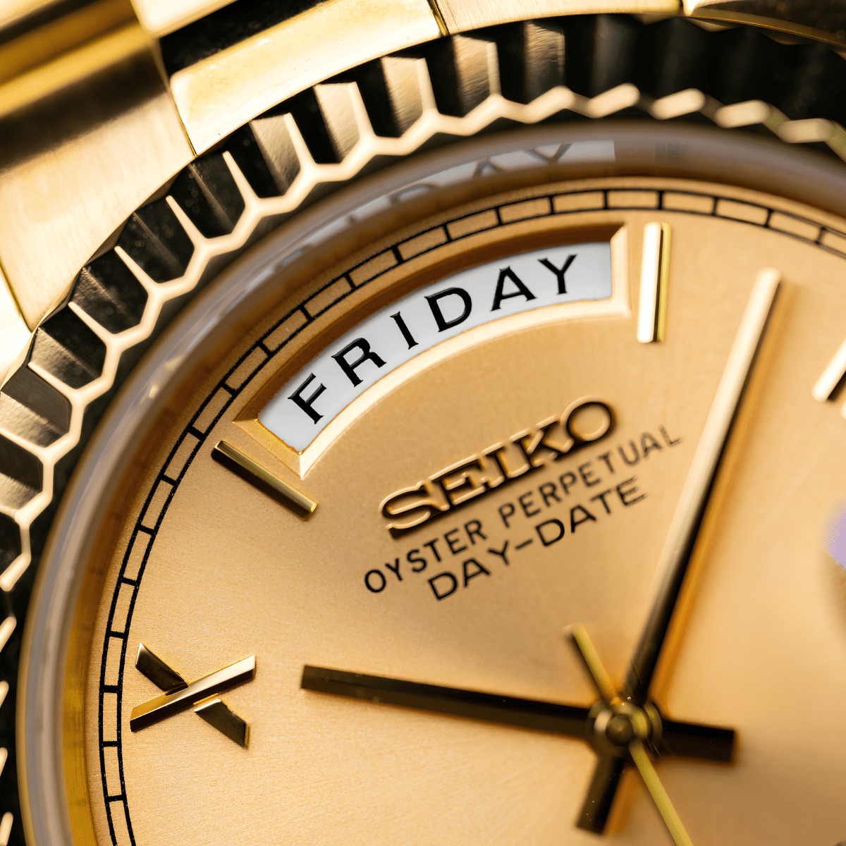 Seiko Mod Day-Date Full Gold - Watches By Cody