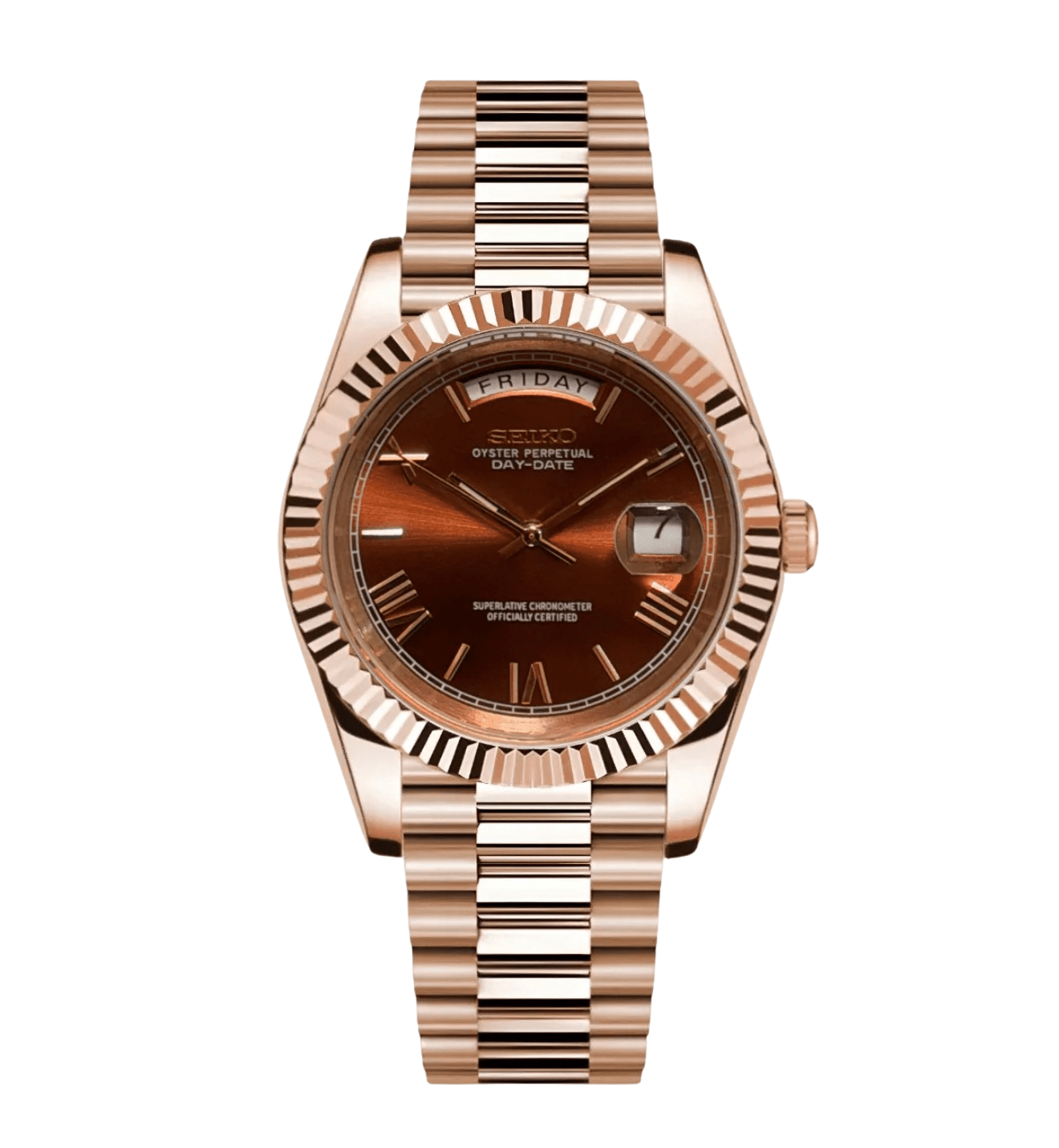 Seiko Mod Day - Date RG Roman Chocolate - Watches By Cody