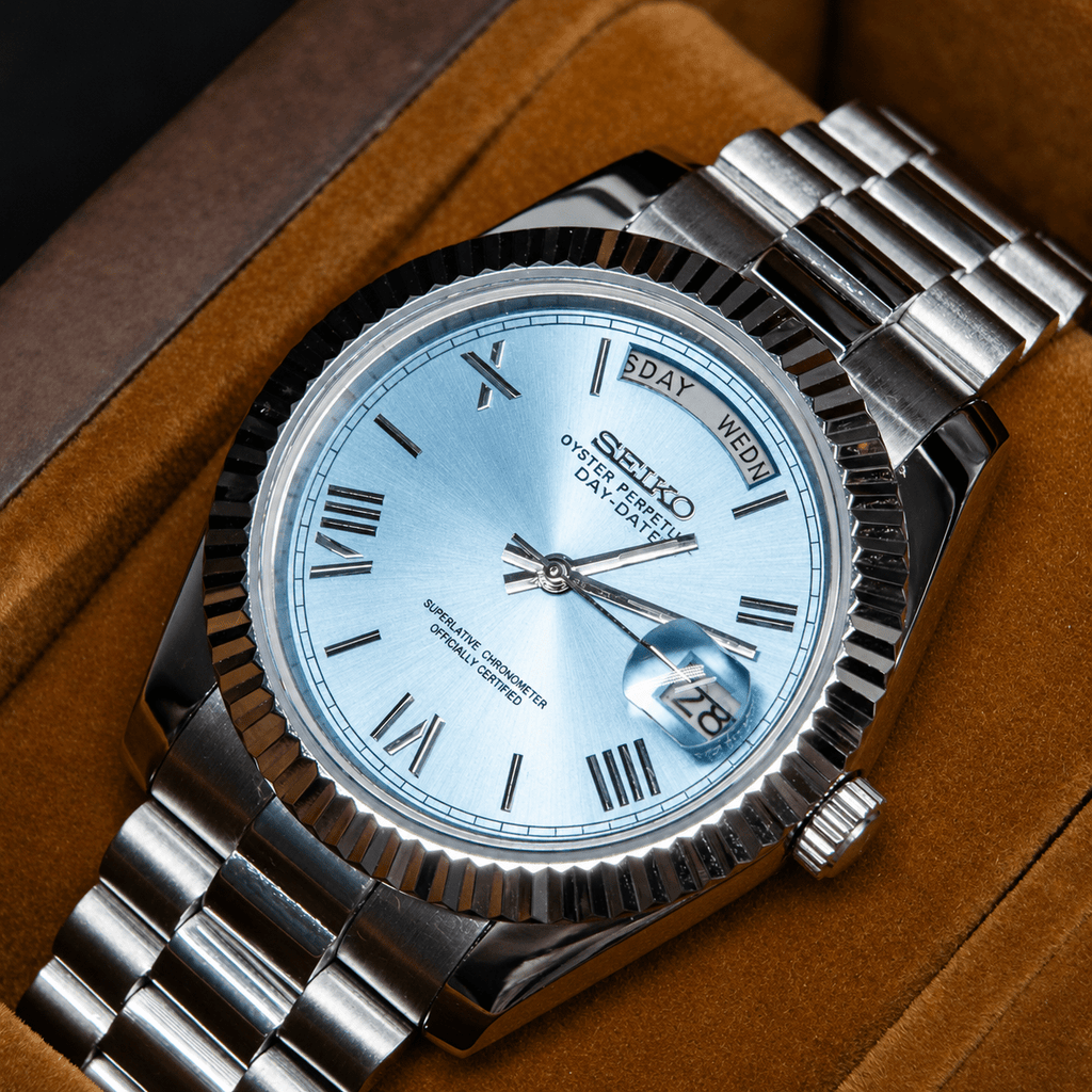 Seiko Mod Day-Date Roman Tiffany - Watches By Cody
