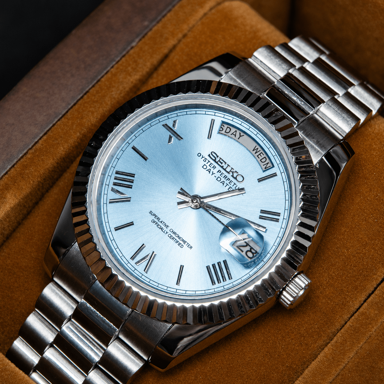 Seiko Mod Day-Date Roman Tiffany - Watches By Cody