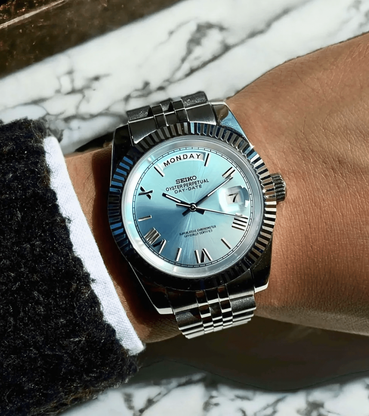 Seiko Mod Day - Date Roman Tiffany - Watches By Cody
