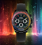 Seiko Mod Daytona All Black Rainbow - Watches By Cody