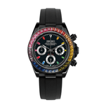 Seiko Mod Daytona All Black Rainbow - Watches By Cody