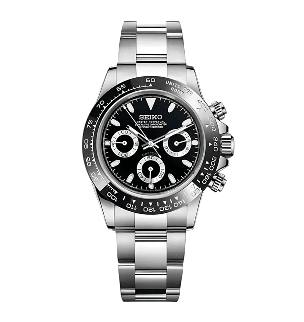 Seiko Mod Daytona Black - Watches By Cody