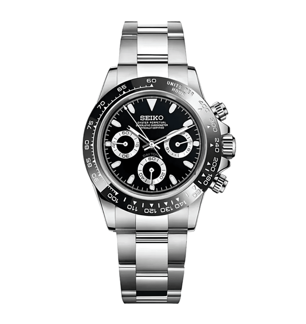 Seiko Mod Daytona Black - Watches By Cody